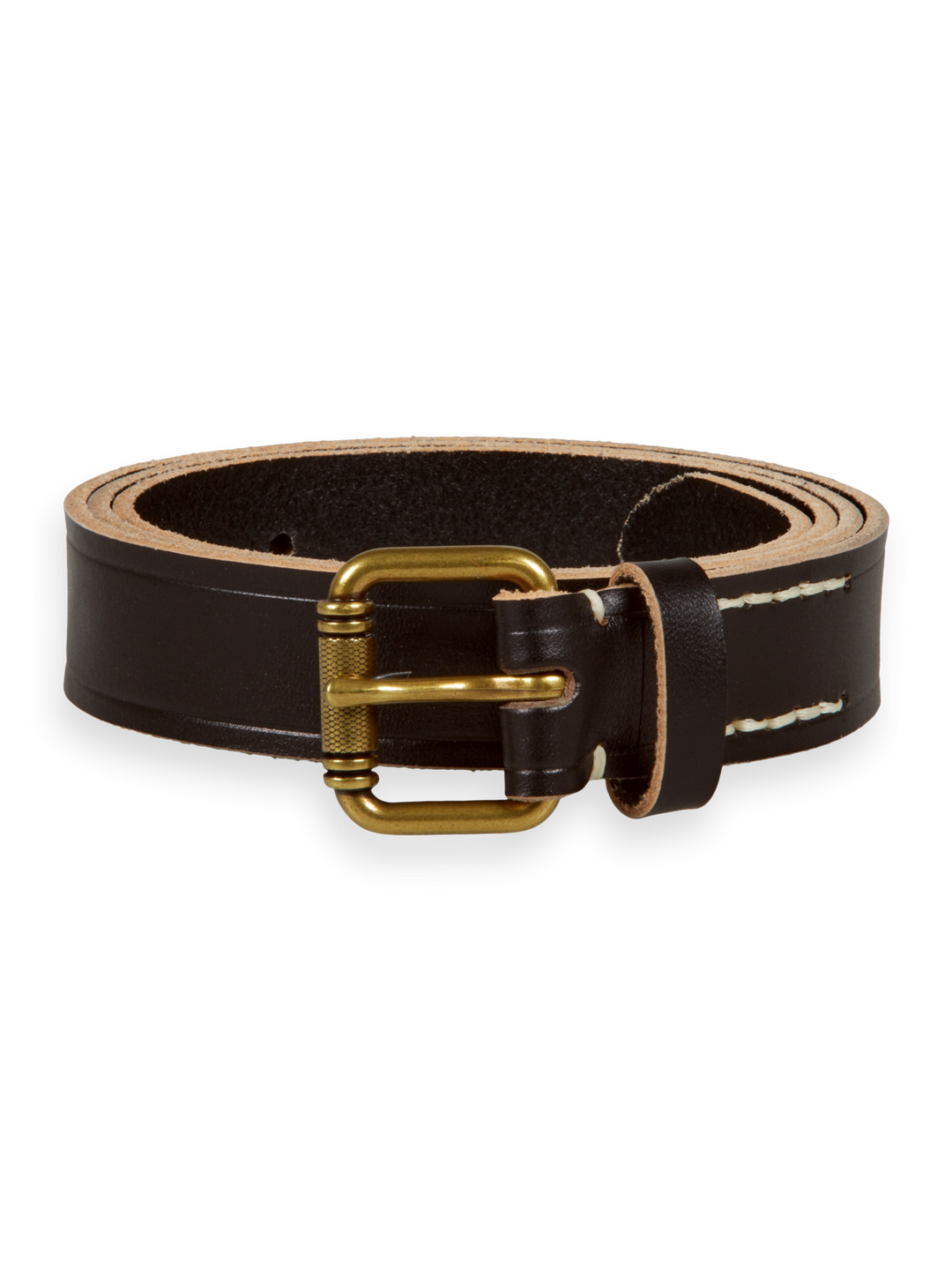 Leather Belt with Raw Edge in Black | Buster McGee