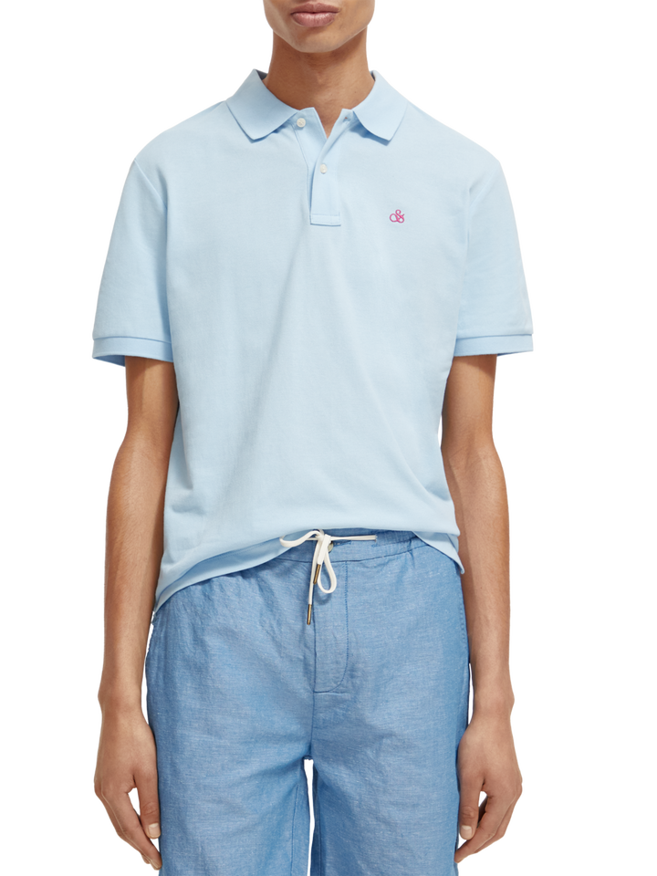 Classic Organic Pique Polo in Sea Blue | Buster McGee Daylesford