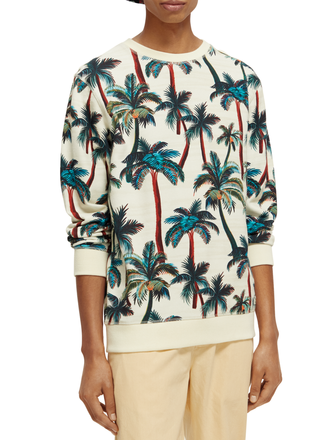 Printed Sweatshirt with Allover Palm Tree Print | Buster McGee