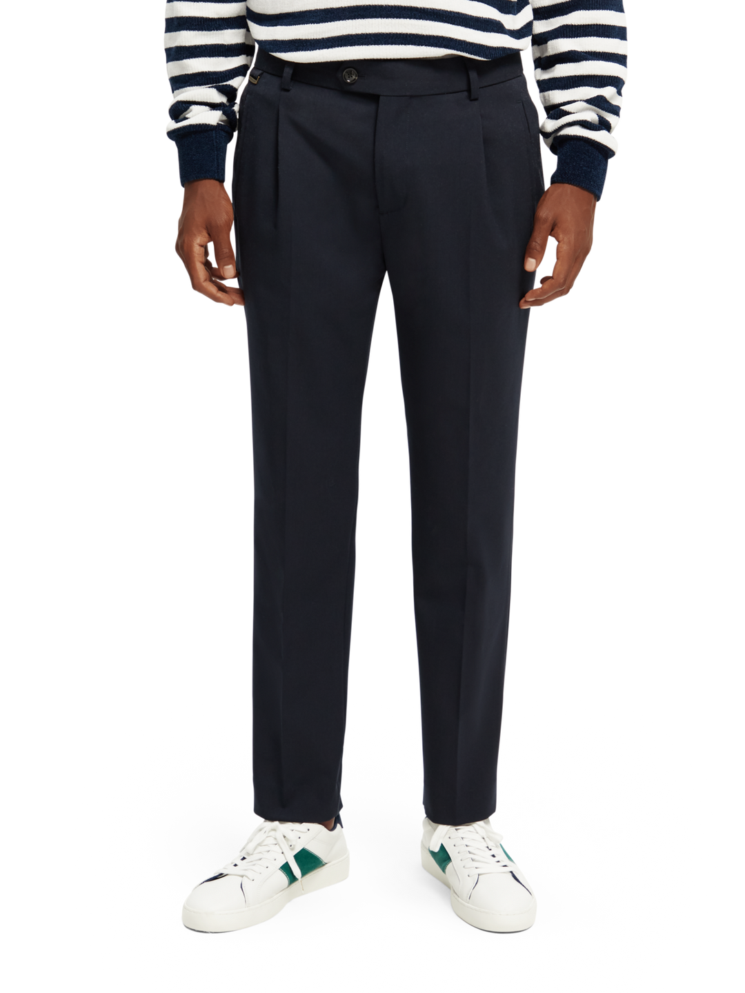 Blake Regular Slim-Fit Pleated Chino in Night | Buster McGee