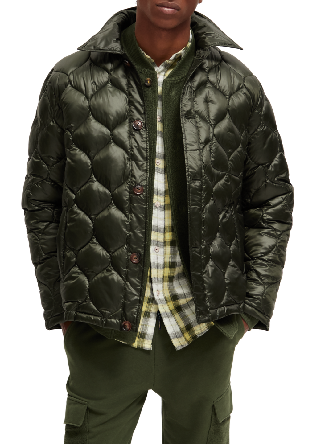 Short Quilted Puffer Jacket in Field Green | Buster McGee