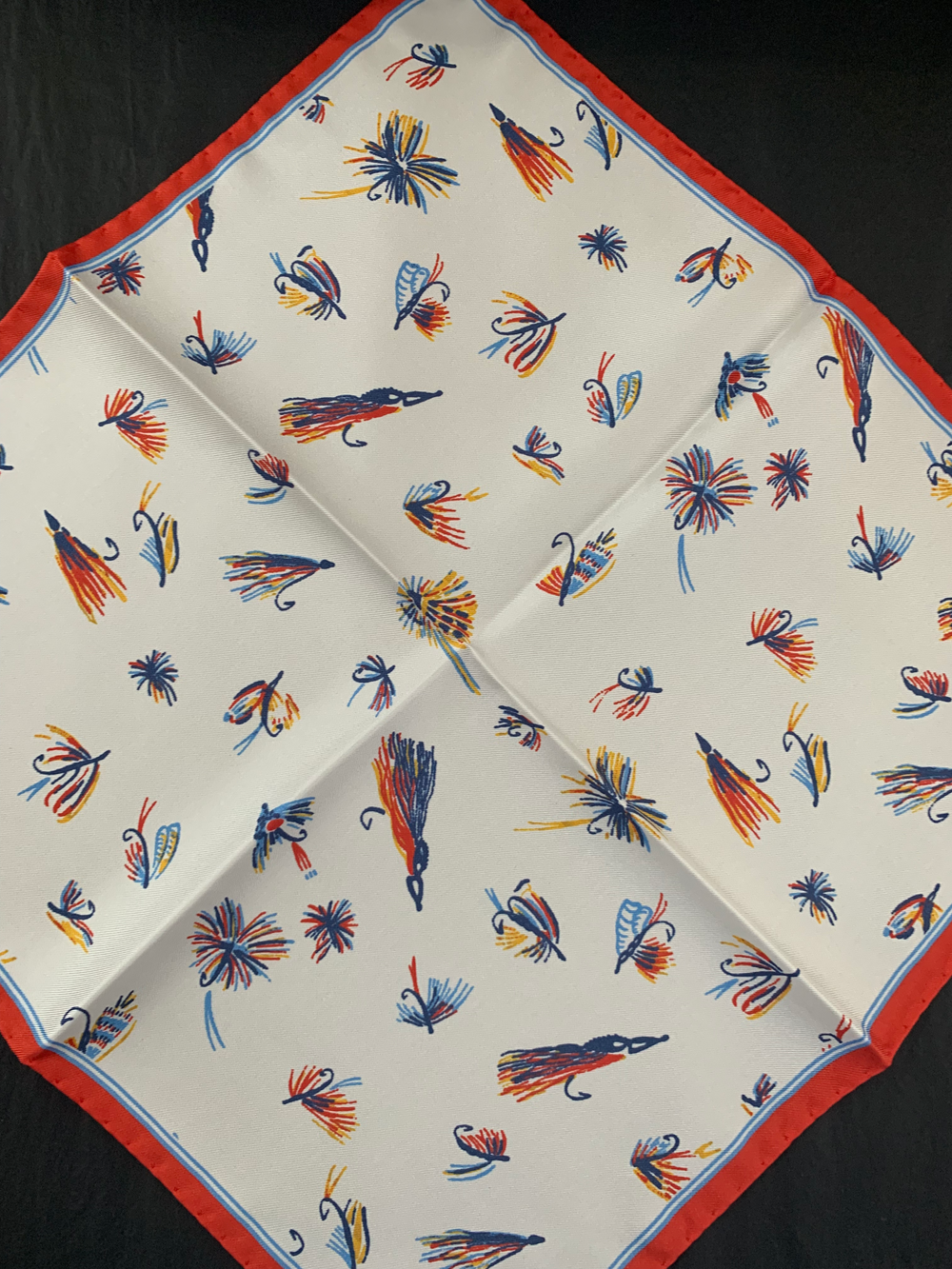 Monti Castello - Fishing Hooks Silk Pocket Square | Buster McGee Daylesford