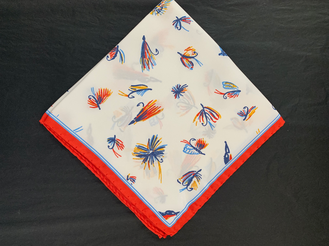 Monti Castello - Fishing Hooks Silk Pocket Square | Buster McGee Daylesford