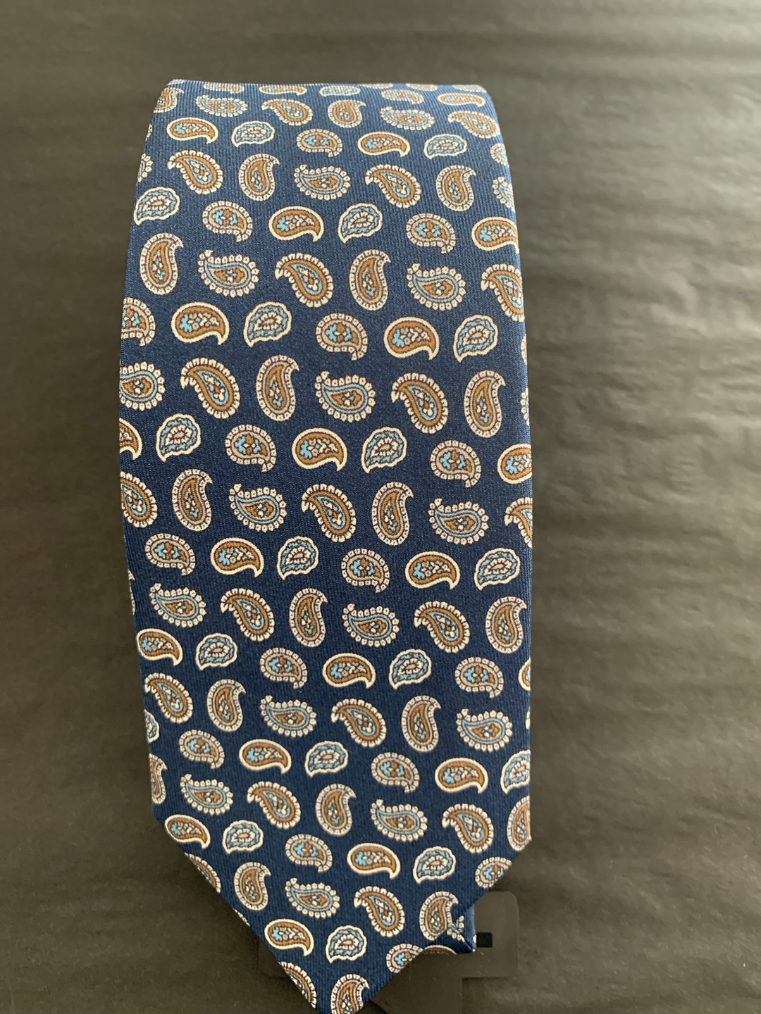 Monti Castello Silk Paisley Print Neck Tie in Navy | Buster McGee