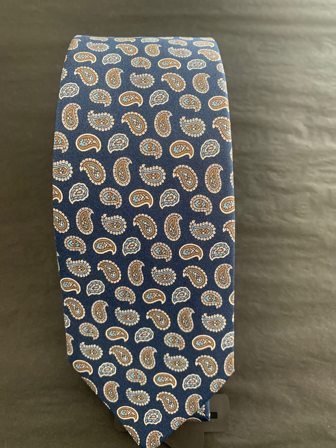 Monti Castello Silk Paisley Print Neck Tie in Navy | Buster McGee 