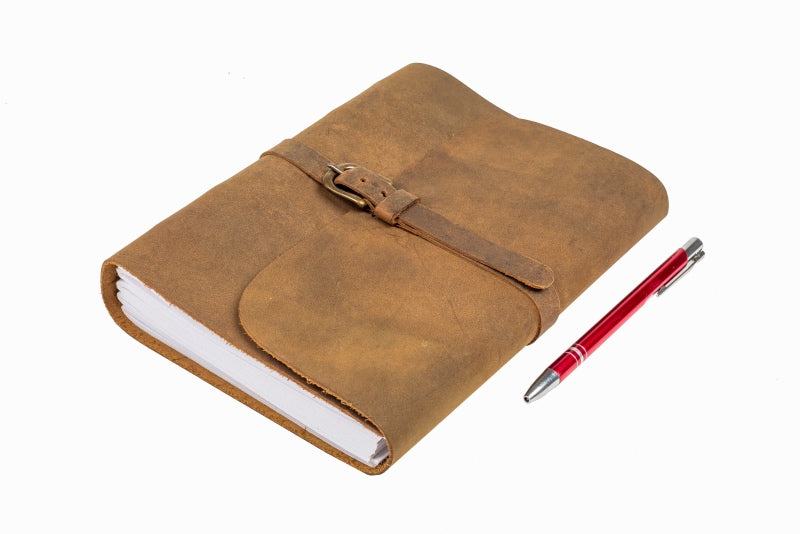 Indepal - Leather Journal - Buckle A5 in Tan Leather | Buster McGee Daylesford