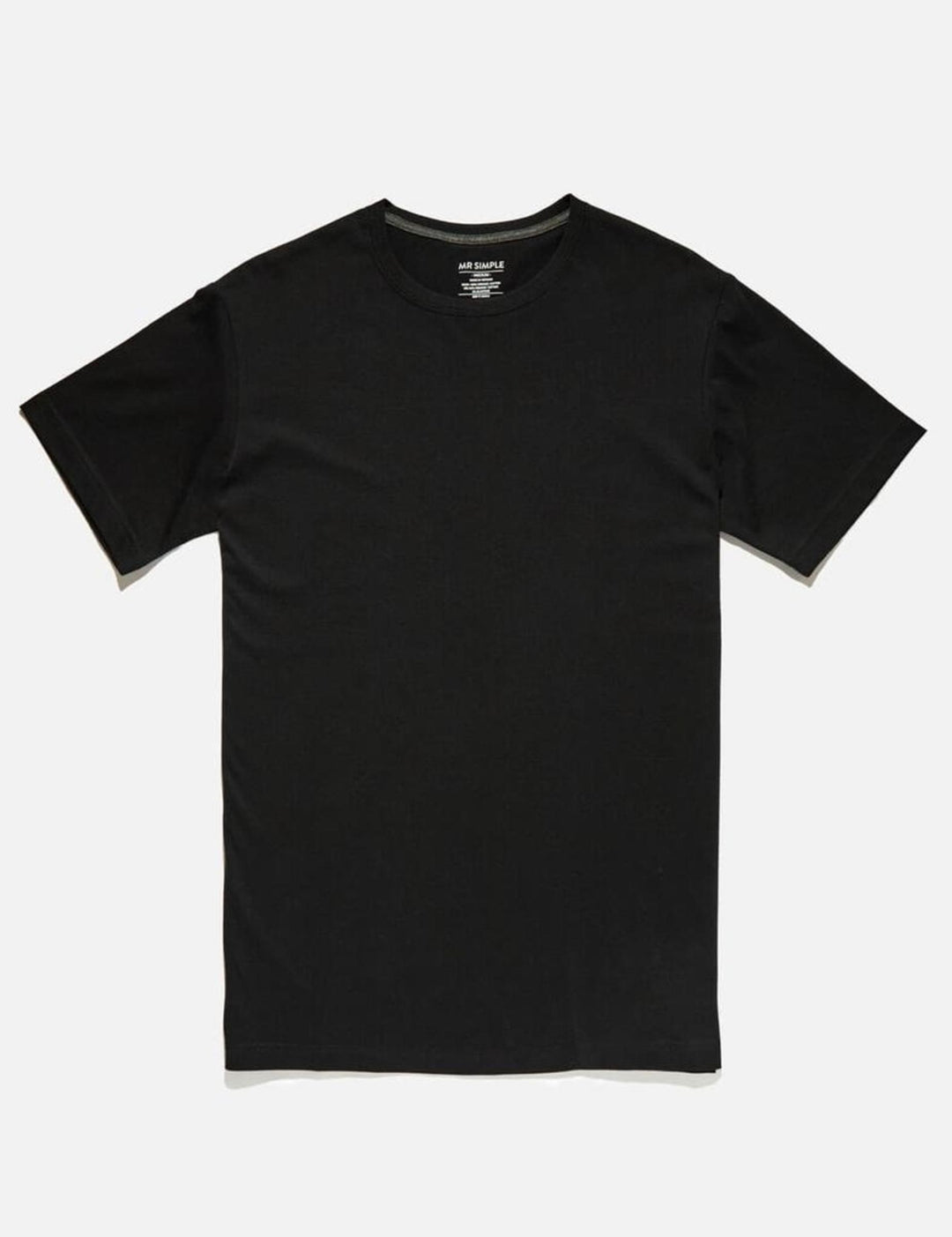 Mr Simple Reginald Tee in Black Front Flat Shot