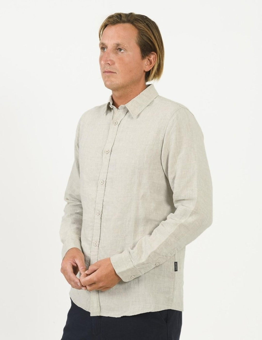 Mr Simple Linen Long Sleeve Shirt / Natural