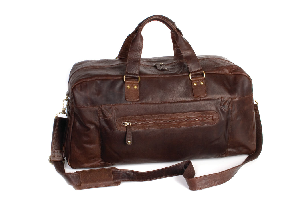 Oran Leather Travel Bag in Brown