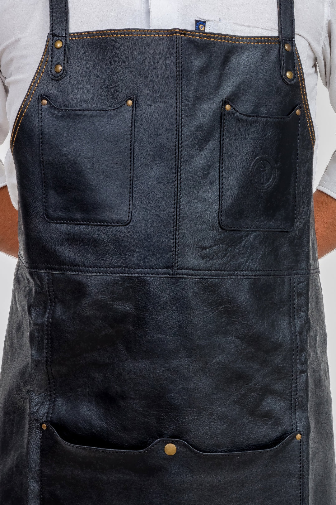 Indepal - Oliver Leather Apron in Black Leather | Buster McGee Daylesford