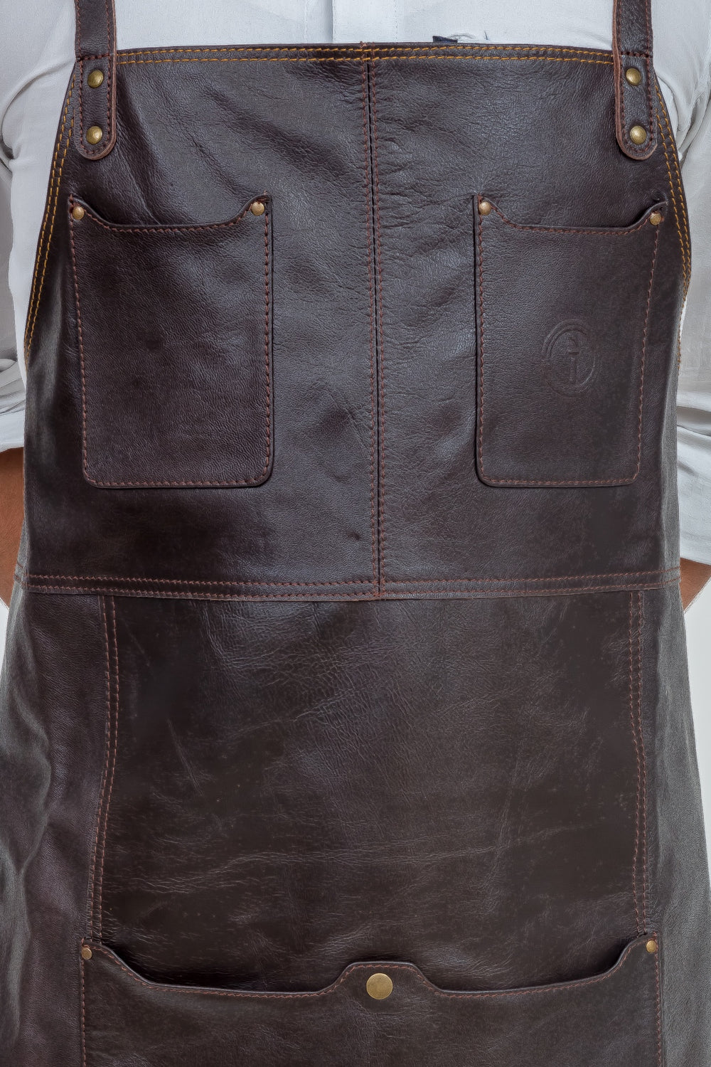 Indepal - Oliver Leather Apron in Brown Leather | Buster McGee Daylesford