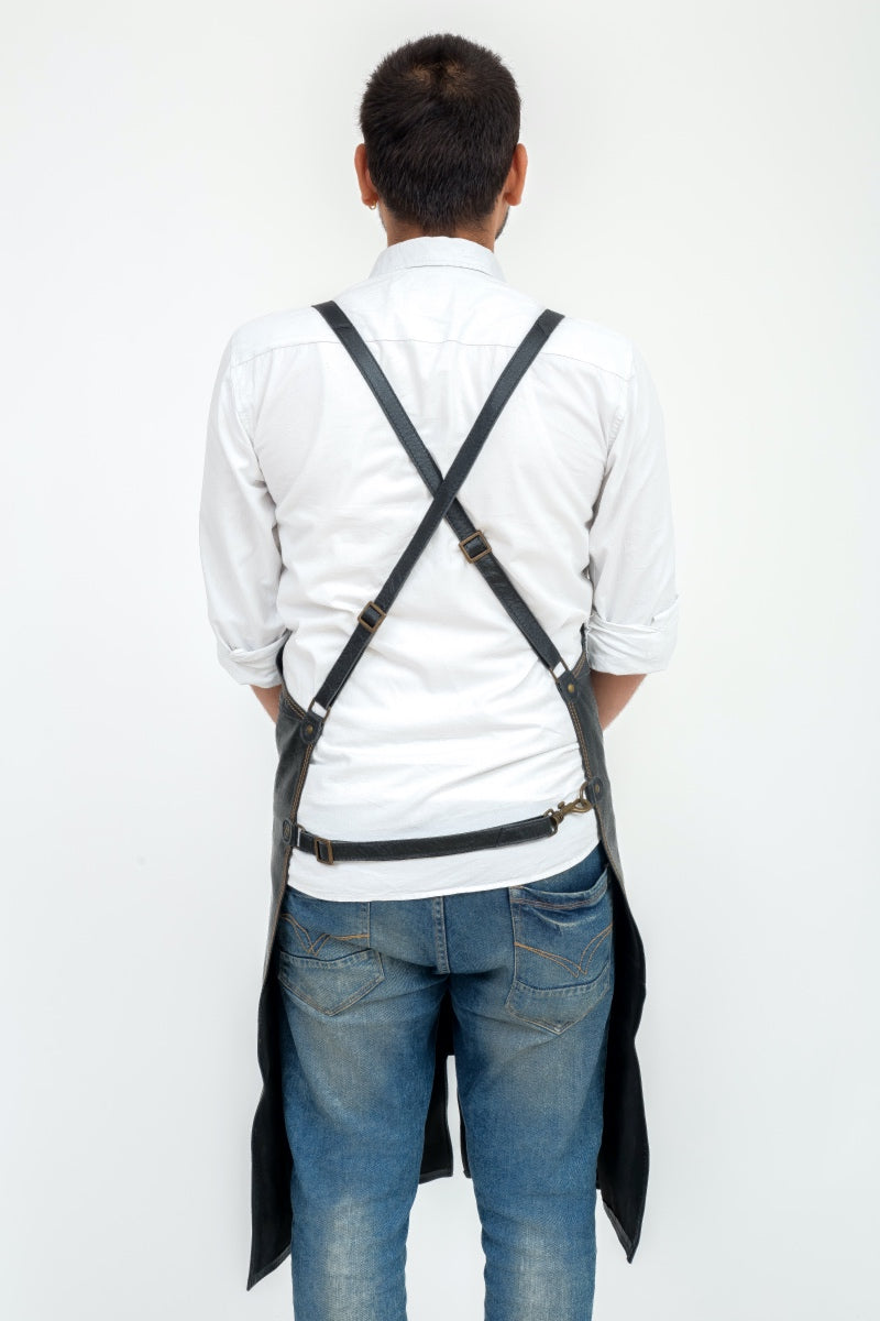 Indepal - Oliver Leather Apron in Brown Leather | Buster McGee Daylesford