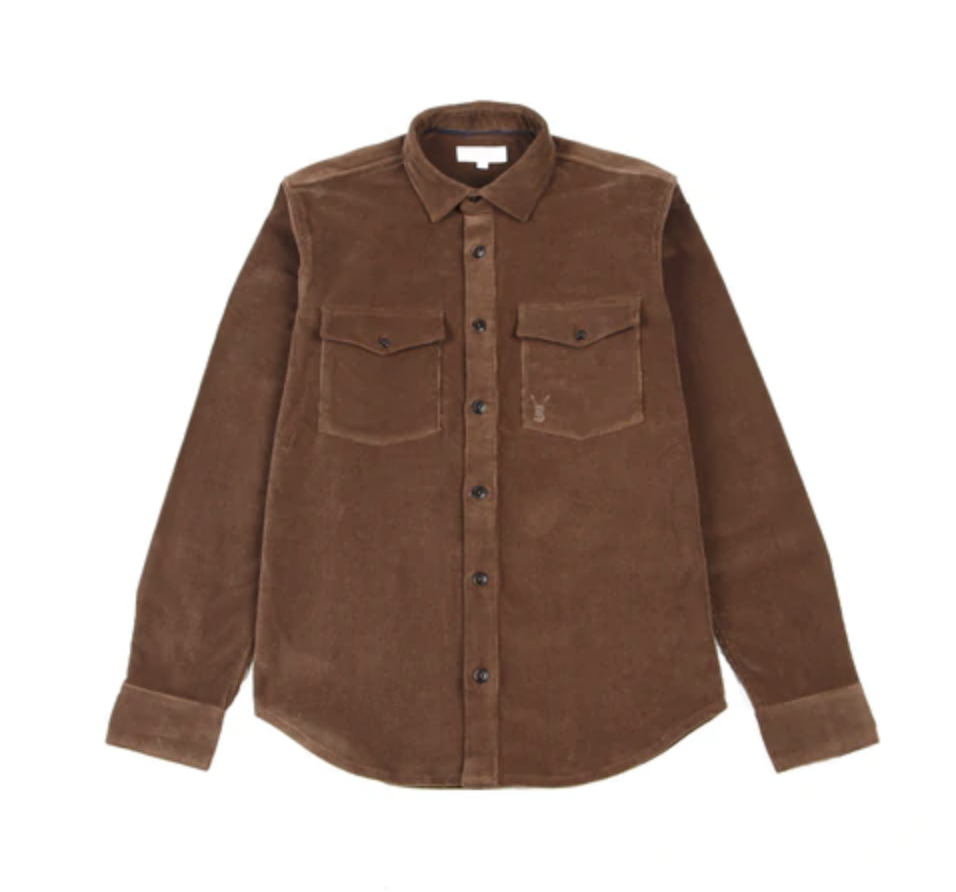 Pearly King - Elixir Corduroy Shirt in  Dark Camel | Buster McGee