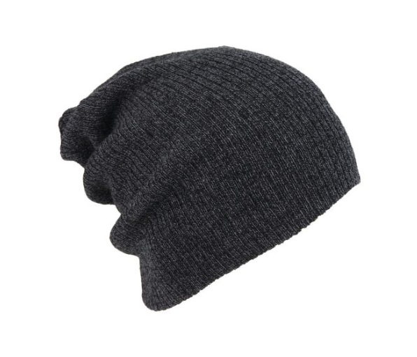 Avenel of Melbourne Rib Knit Slouch Beanie in Grey