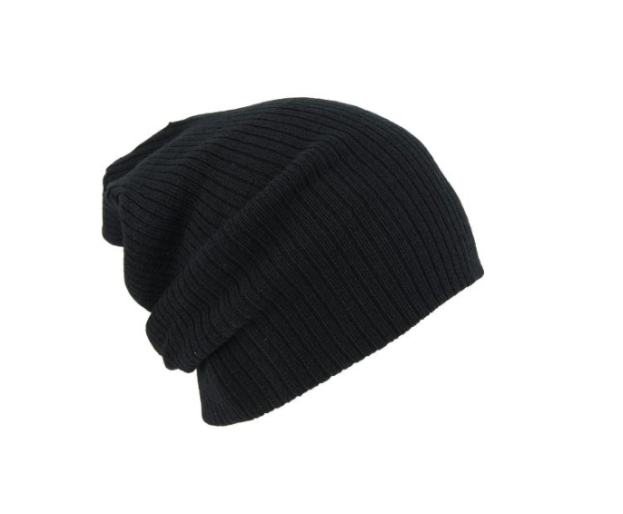Avenel of Melbourne Rib Knit Slouch Beanie in Black