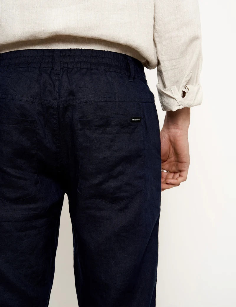 Mr Simple - Tanner Linen Pant in Navy | Buster McGee