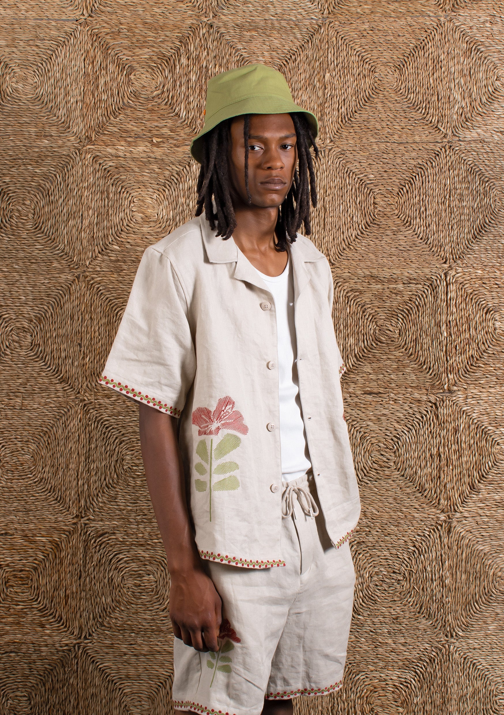 Far Afield Veloso Embroidered Shirt in Sand | Buster McGee