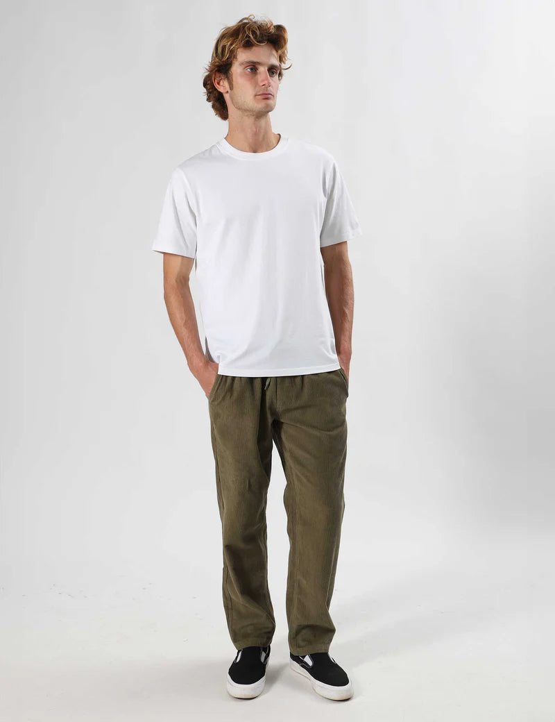 Mr Simple Burbank Elastic Cord Pant in Army | Buster McGee