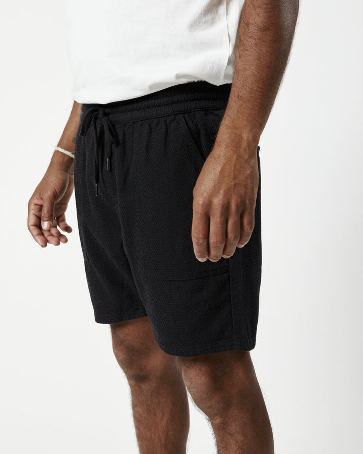 Mr Simple - Burbank Shorts in Black Waffle | Buster McGee
