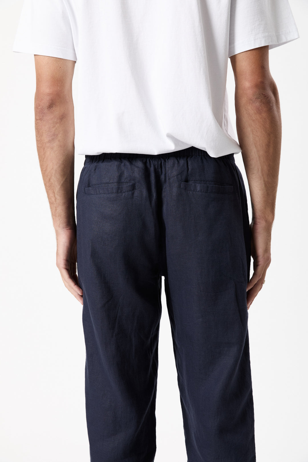 Mr Simple Burbank Linen Pant in Navy | Buster McGee