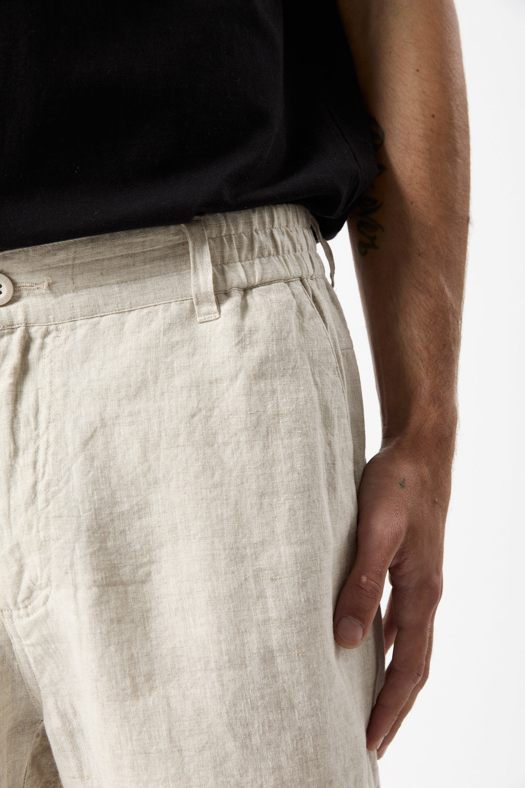 Mr Simple Tanner 3.0 Linen Shorts in Natural | Buster McGee