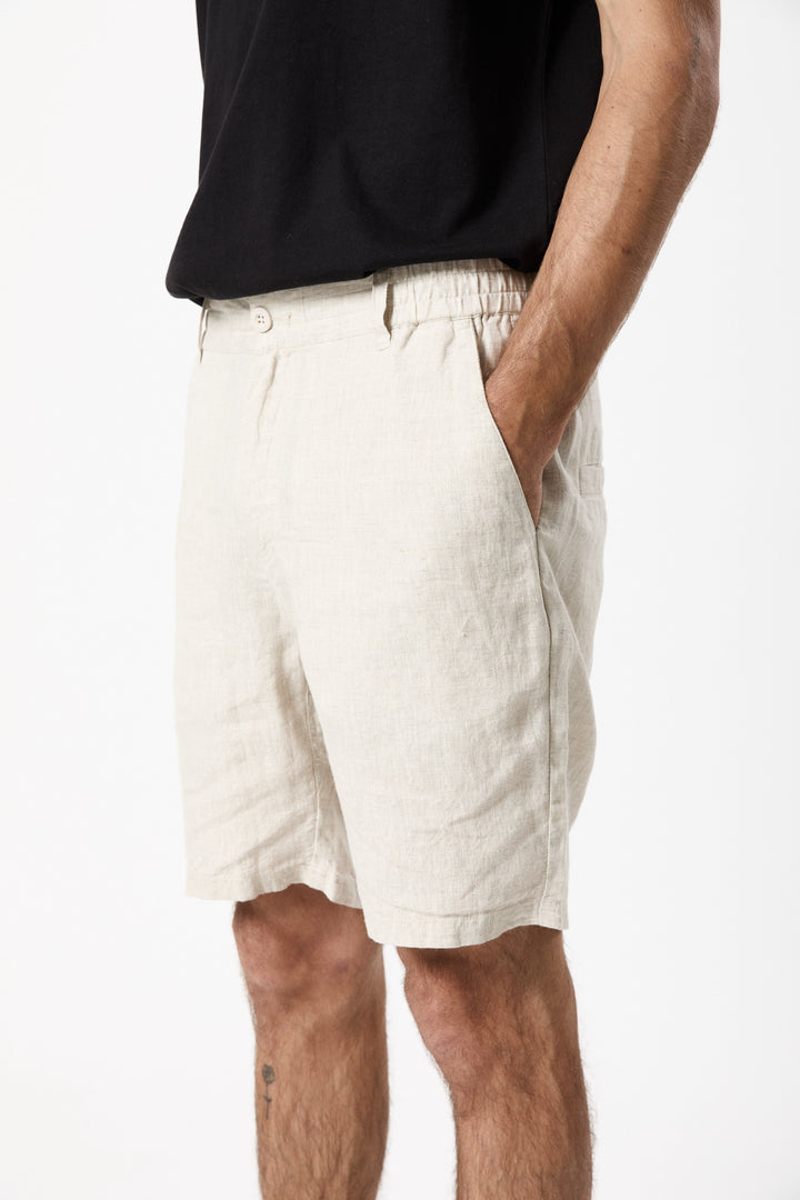 Mr Simple Tanner 3.0 Linen Shorts in Natural | Buster McGee