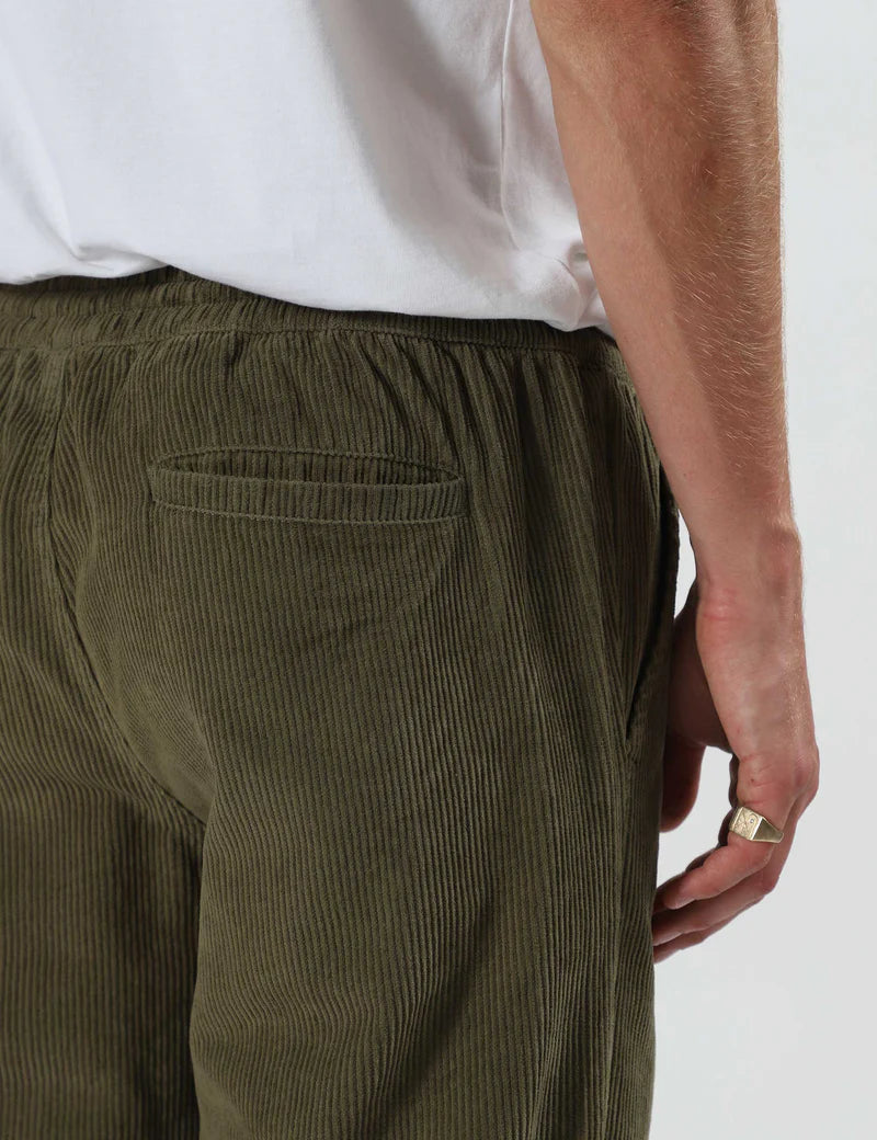 Mr Simple Burbank Elastic Cord Pant in Army | Buster McGee