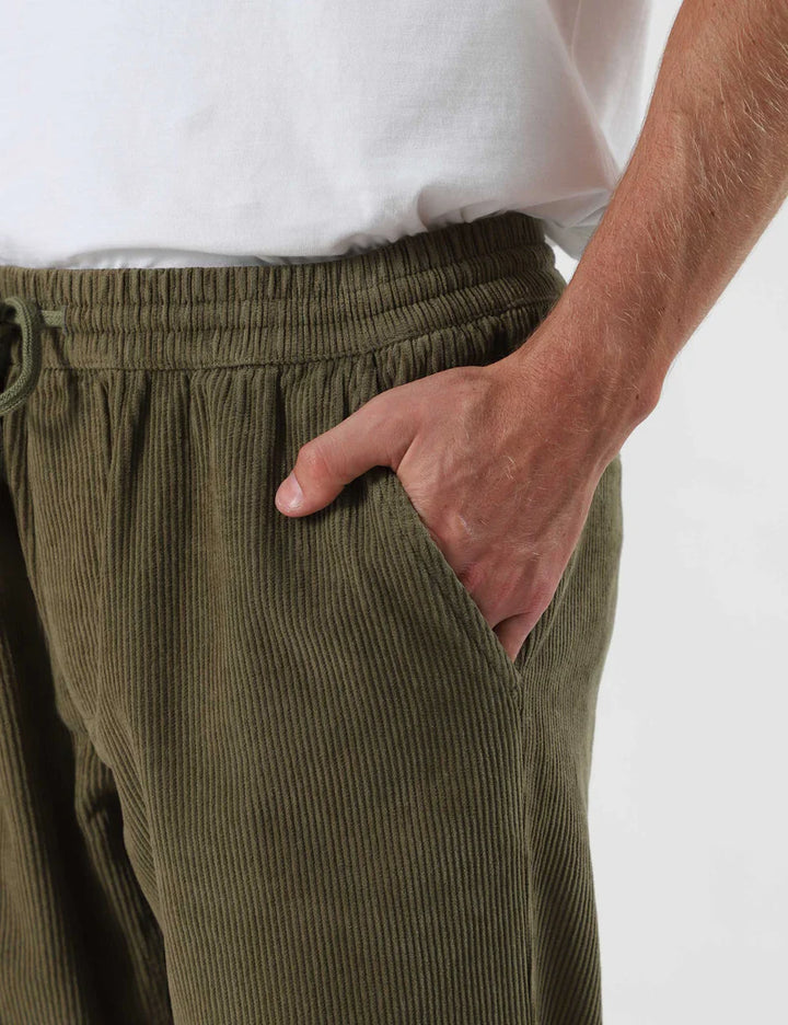 Mr Simple Burbank Elastic Cord Pant in Army | Buster McGee
