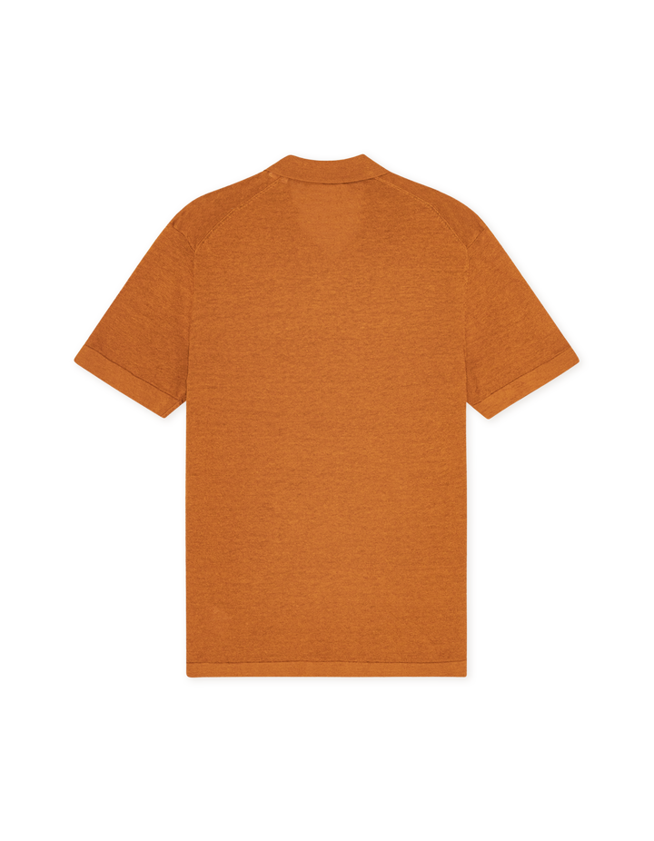 Les Deux Emmanuel Knit Polo in Pumpkin Spice Orange | Buster McGee
