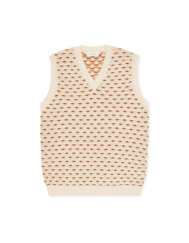 Les Deux Esmay Shell Knitted Vest in Eggnog White | Buster McGee