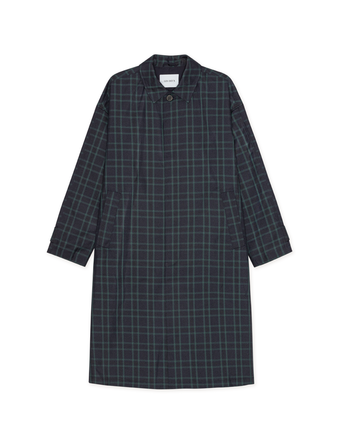 Les Deux Mateo Check Coat in Dark Navy | Buster McGee Daylesford