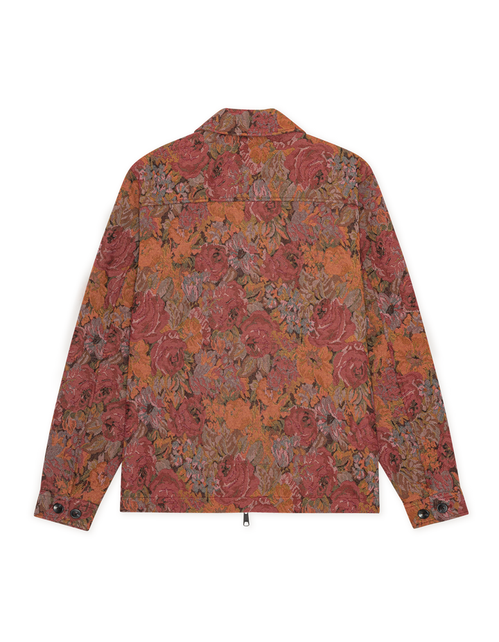 Les Deux Marseille Jacquard Zipper Jacket in Red Dhalia | Buster McGee