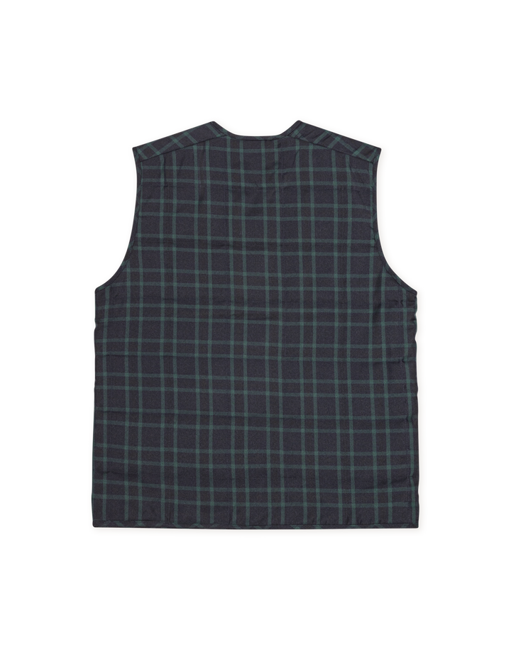 Les Deux Matt Quilted Check Vest in Dark Navy | Buster McGee