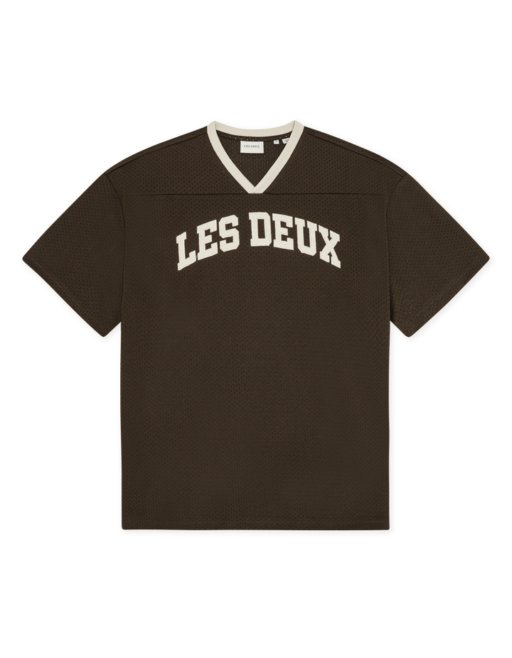 Les Deux Bronson Mesh T-Shirt in Turkish Coffee Brown | Buster McGee