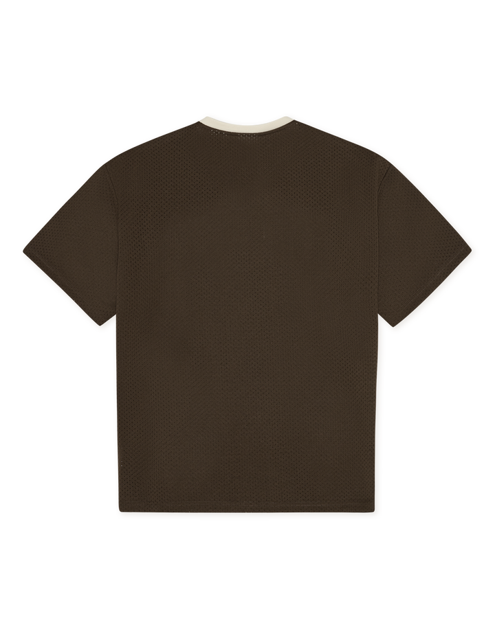 Les Deux Bronson Mesh T-Shirt in Turkish Coffee Brown | Buster McGee
