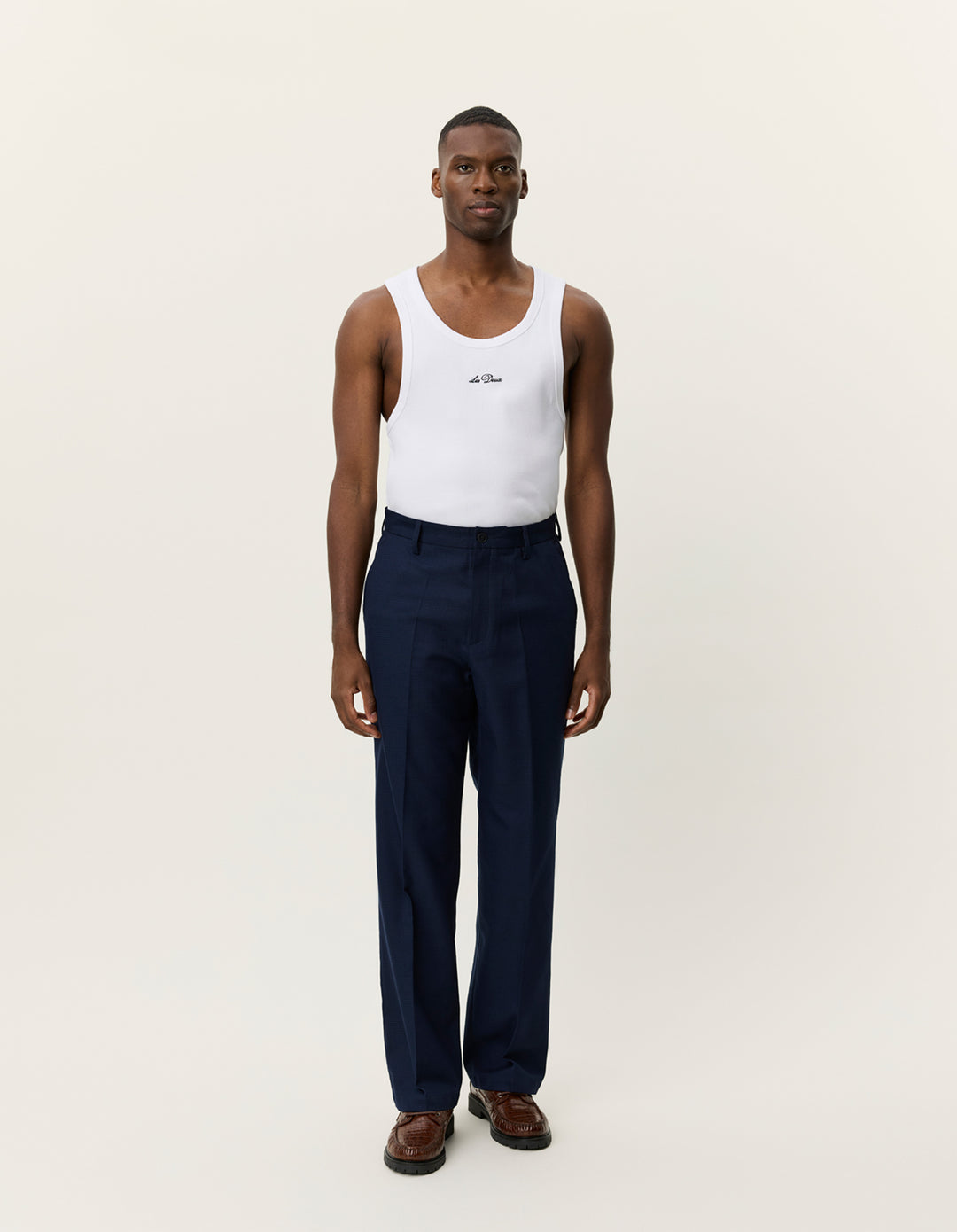 Les Deux Randall Houndstooth Suit Pants in Dark Navy | Buster McGee