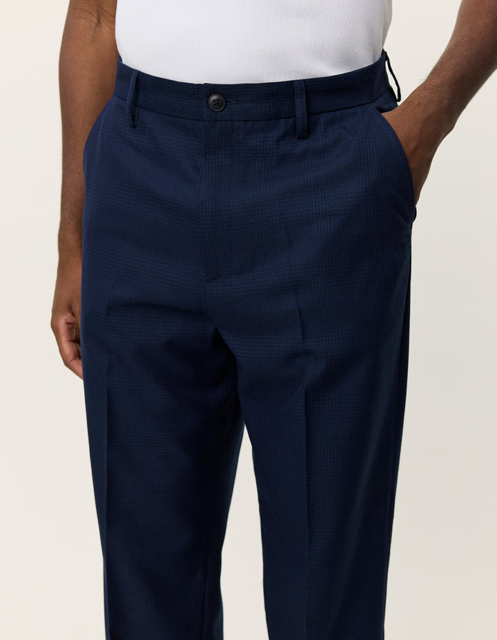 Les Deux Randall Houndstooth Suit Pants in Dark Navy | Buster McGee