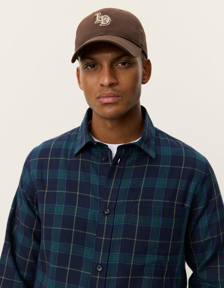 Les Deux Lennon Check Overshirt in Dark Navy | Buster McGee Daylesford