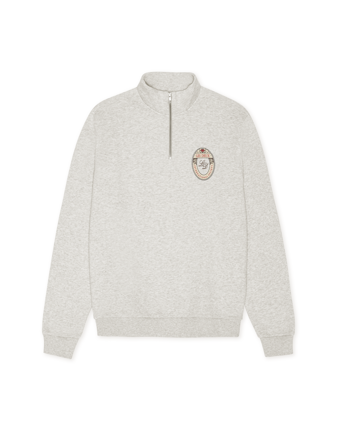 Les Deux Brady Emblem Half-Zip Sweatshirt Snow Melange | Buster McGee