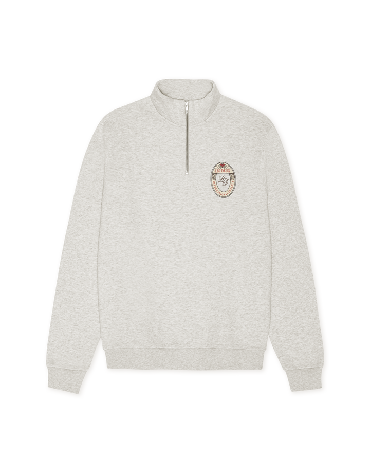 Les Deux Brady Emblem Half-Zip Sweatshirt Snow Melange | Buster McGee