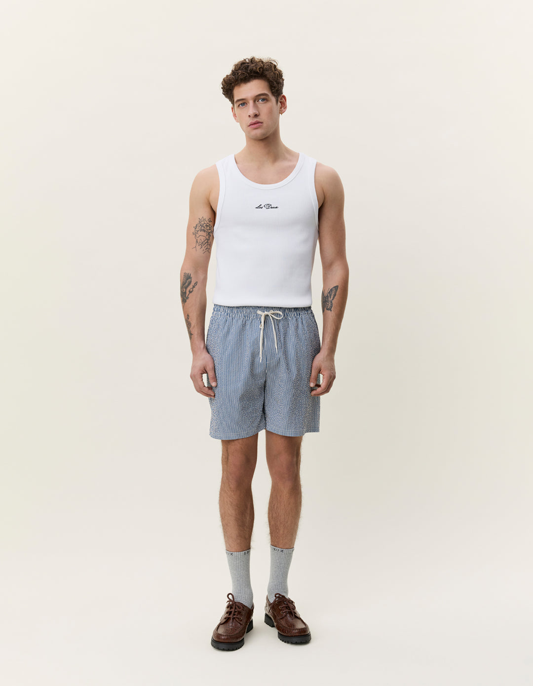 Les Deux Stripe Seersucker Swim Shorts | Buster McGee Daylesford