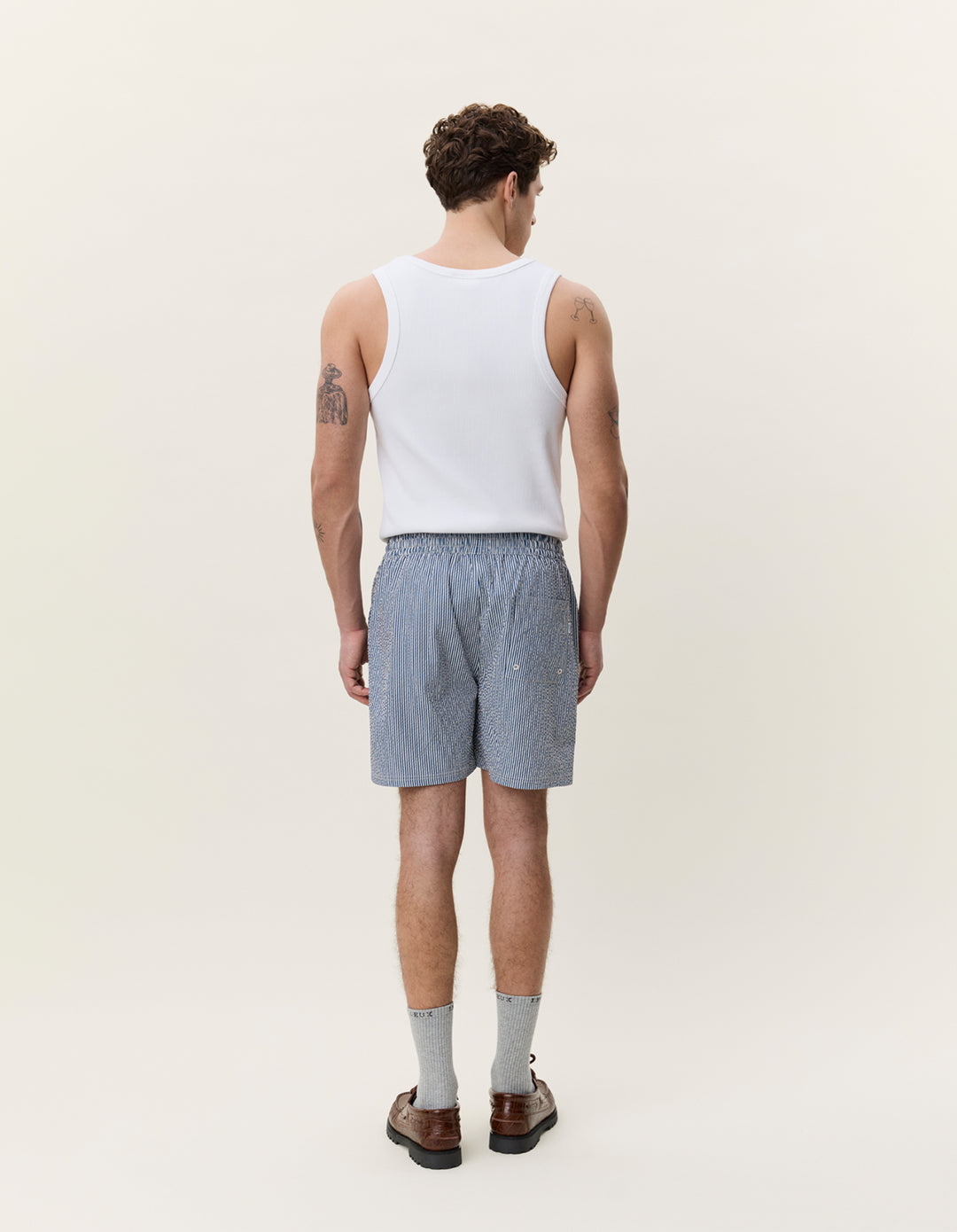 Les Deux Stripe Seersucker Swim Shorts | Buster McGee Daylesford