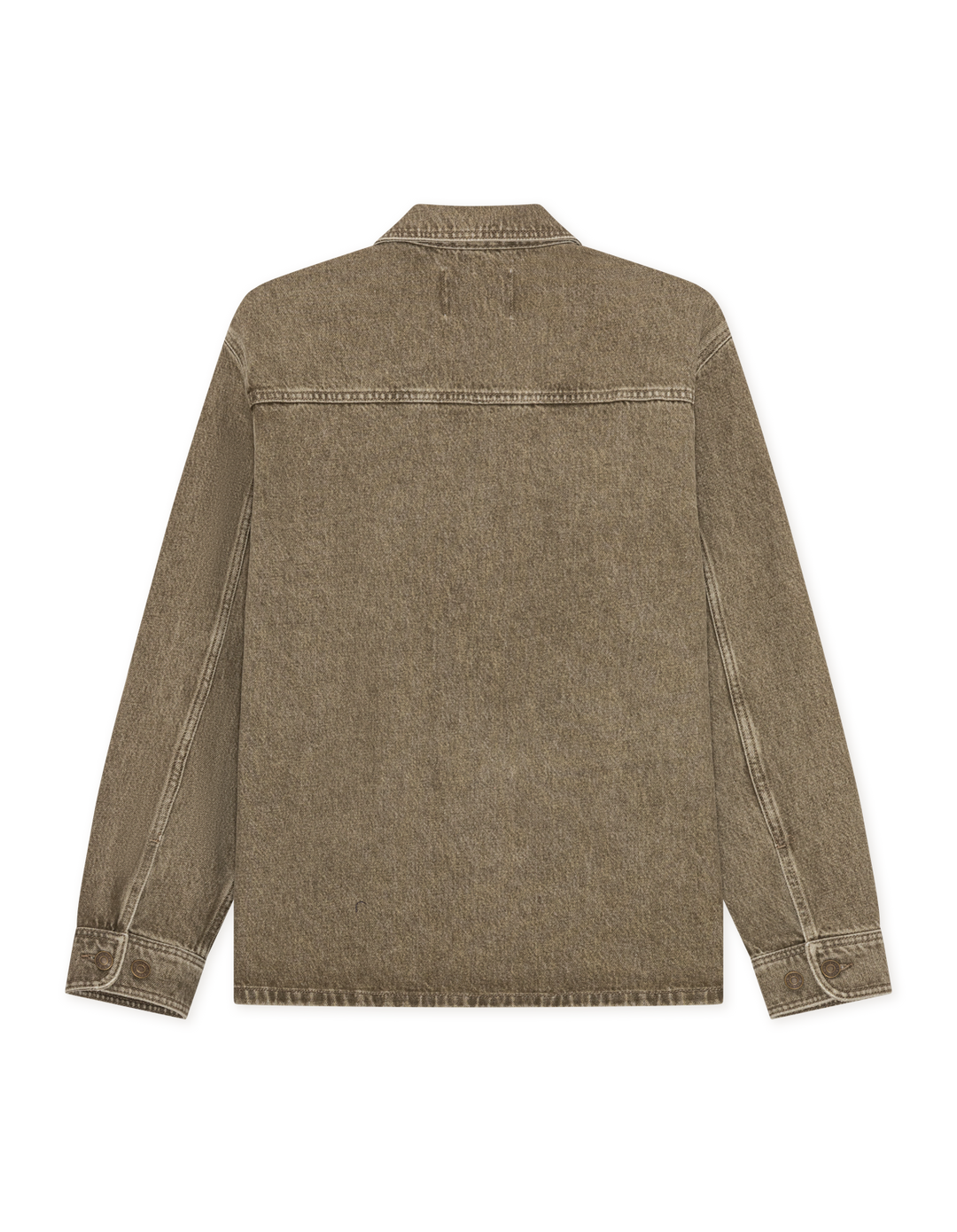 Les Deux Denim Overshirt in Light Brown Denim Wash