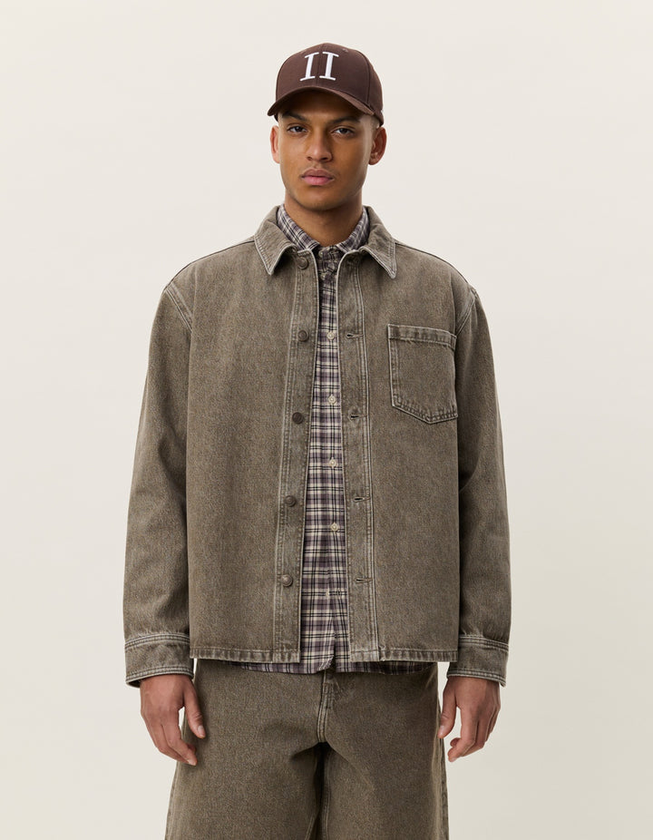 Les Deux Denim Overshirt in Light Brown Denim Wash | Buster McGee