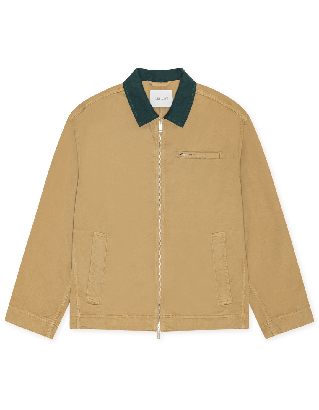 Les Deux Twill Zipper Jacket in Incense Beige | Buster McGee