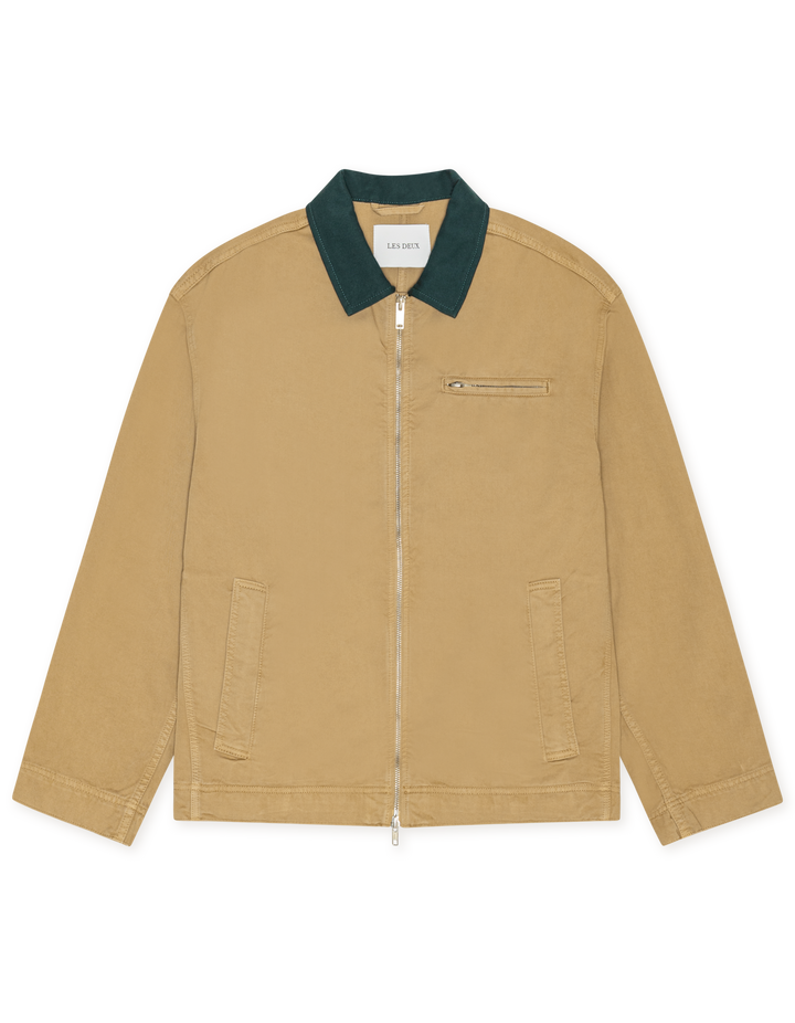 Les Deux Twill Zipper Jacket in Incense Beige | Buster McGee
