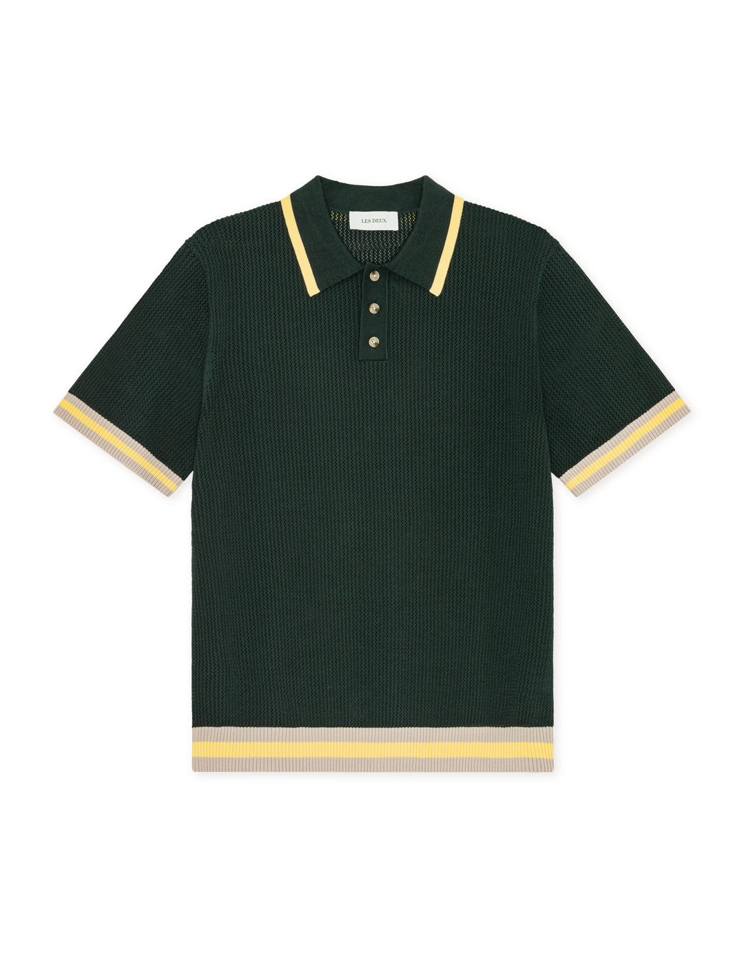 Les Deux Lace Knitted Polo in Pine Green | Buster McGee Daylesford