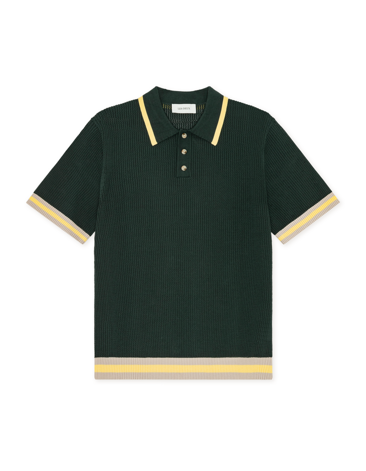 Les Deux Lace Knitted Polo in Pine Green | Buster McGee Daylesford