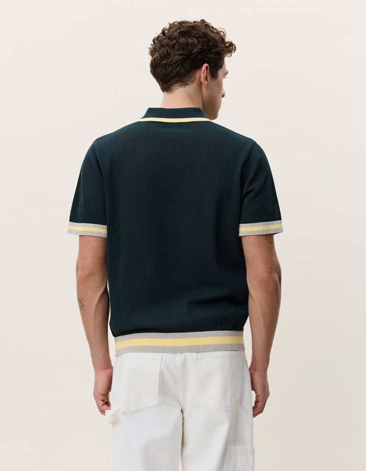 Les Deux Lace Knitted Polo in Pine Green | Buster McGee Daylesford
