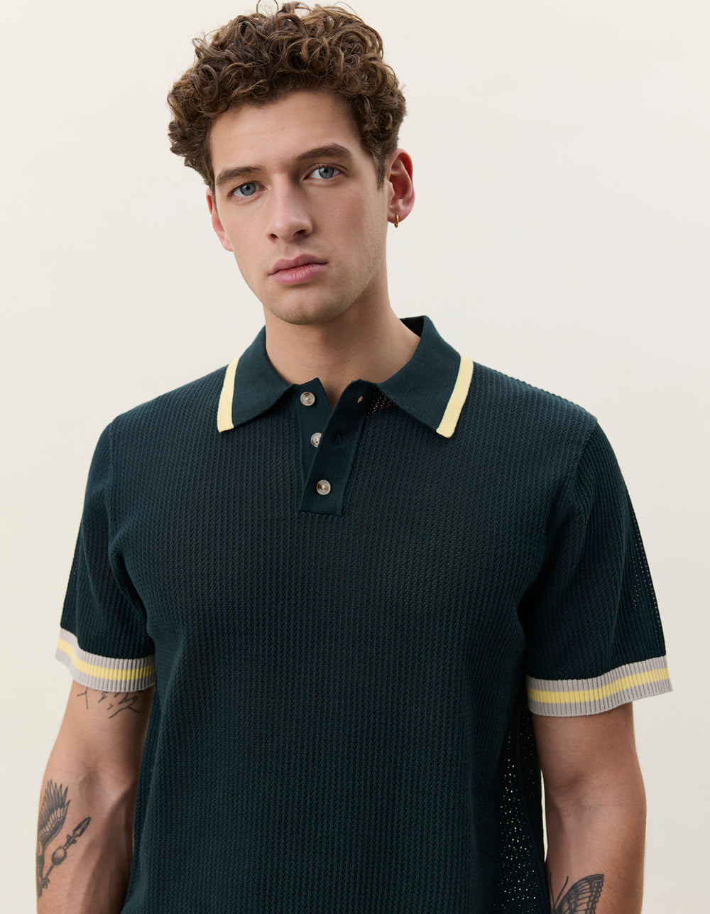 Les Deux Lace Knitted Polo in Pine Green | Buster McGee Daylesford